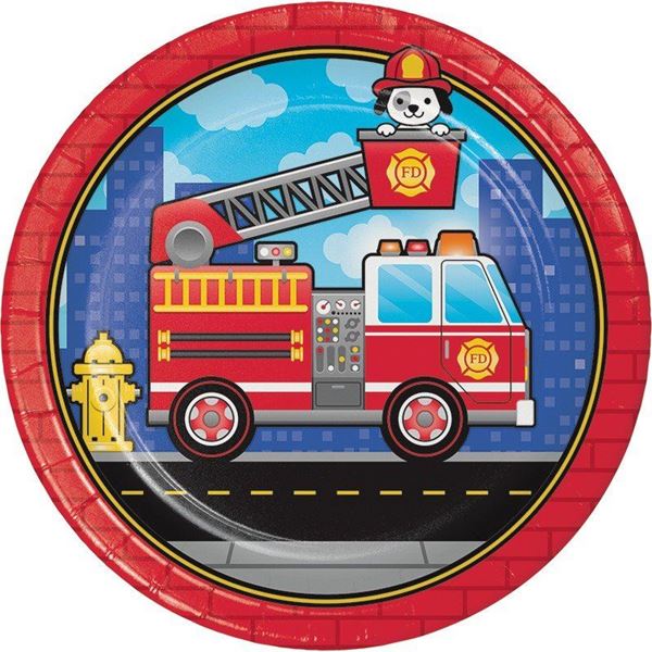 Picture of Platos Bomberos cartón 23cm (8)