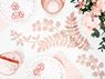 Imagen de Platos Blancos Puntos Rosa Dorados cartón 18cm (6 unidades)