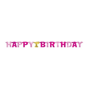 Imagen de Guirnalda Rosa Primer Cumpleaños 2,2m