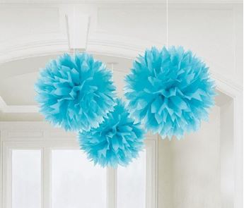 Picture of Pompón Azul Caribe papel 40cm (3)