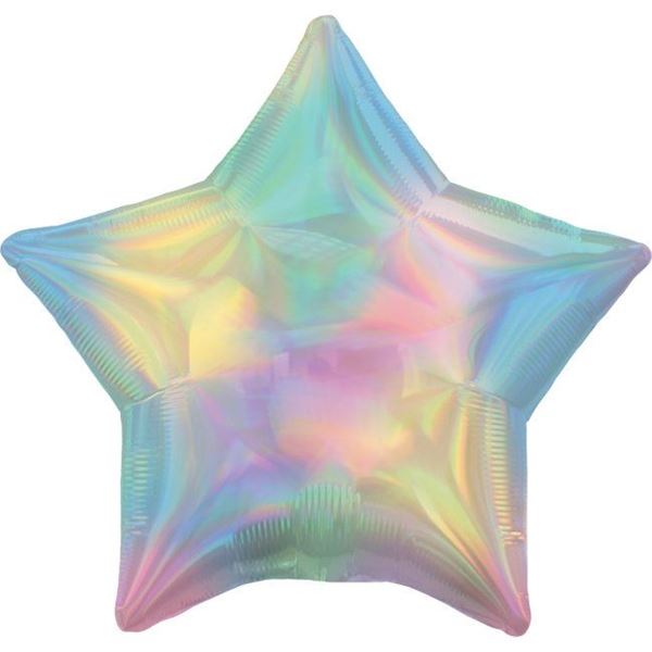 Imagen de Globo Estrella Multicolor Pastel Iridiscente (48cm)