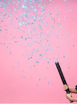 Imagen de Cañón de Confeti Revelación Gender Reveal Azul Es Niño (60cm)