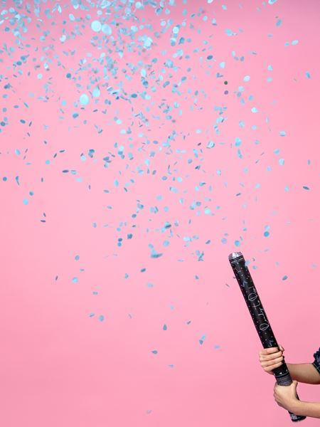 Picture of Cañón de Confeti Revelación Gender Reveal Azul Es Niño (60cm)