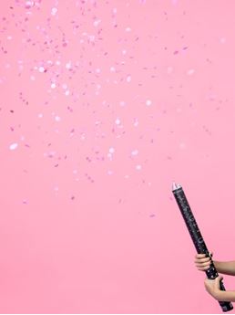 Imagens de Cañón de Confeti Revelación Gender Reveal Rosa Es Niña (60cm)