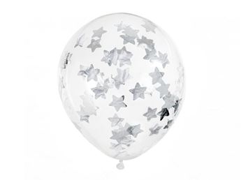 Imagen de Globos Confeti Estrellas Plateadas (6)