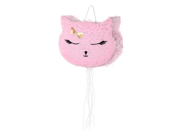 Imagen de Piñata de Gato Rosa 3D (35cm)