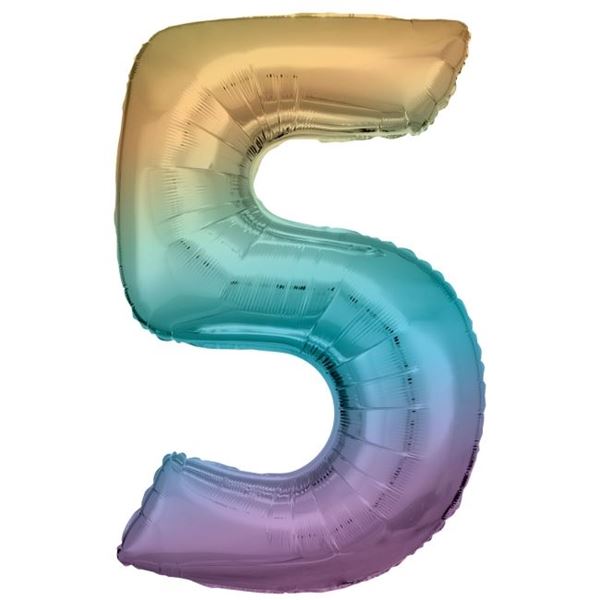 Imagen de Globo Número 5 Rainbow Gigante (86cm)