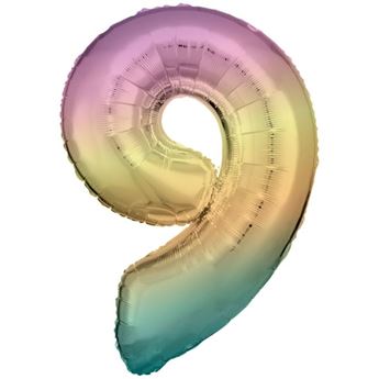 Imagen de Globo Número 9 Rainbow Gigante (86cm)
