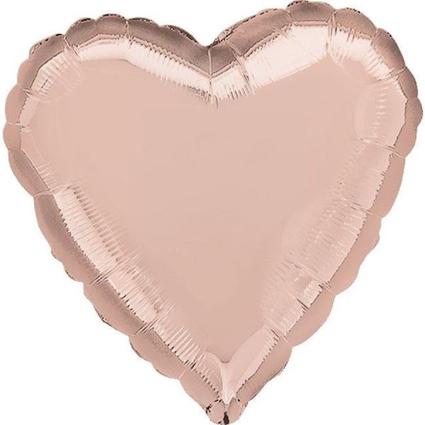 Picture of Globo Corazón Rosa Dorado (45cm)