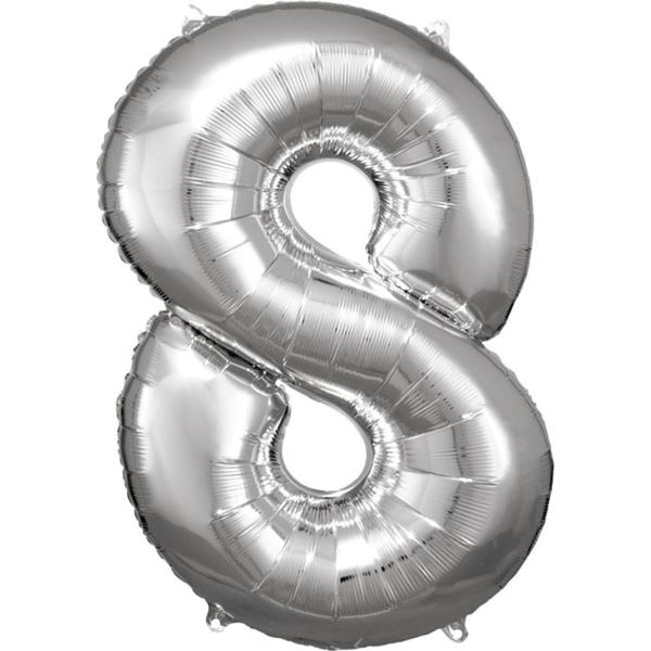 Picture of Globo Número 8 Plateado Gigante (86cm)