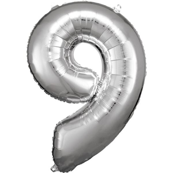 Picture of Globo Número 9 Plateado Gigante (86cm)