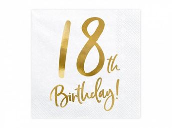 Imagen de Servilletas 18 Cumpleaños Dorados (20 uds)