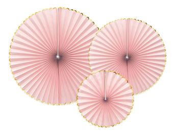 Imagen de Rosetones Rosa Pastel Borde Dorado (3)
