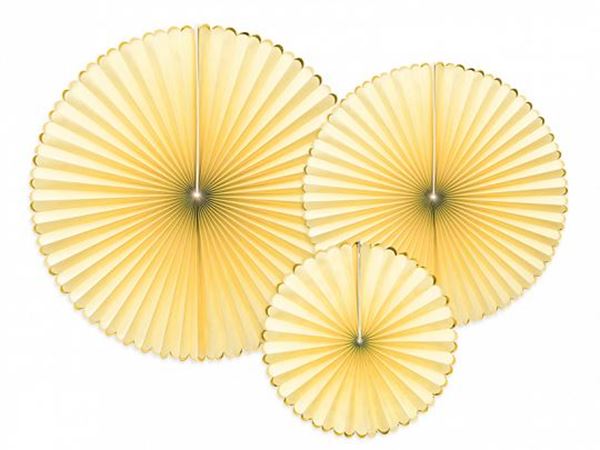 Imagen de Rosetones Amarillo Pastel Borde Dorado (3)