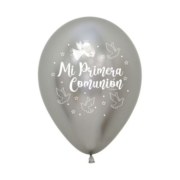 Imagen de Globos Réflex Plateados Mi Primera Comunión Palomas (12)
