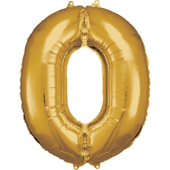Imagen de Globo Número 0 Dorado Gigante (86cm)