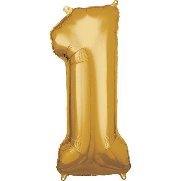 Imagen de Globo Número 1 Dorado Gigante (86cm)