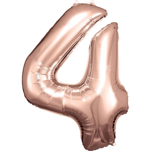 Picture of Globo Número 4 Rosa Dorado Gigante (86cm)