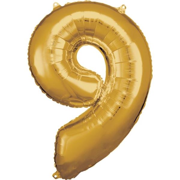 Picture of Globo Número 9 Dorado Gigante (86cm)