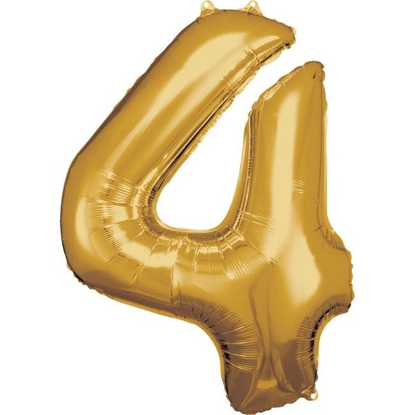 Imagen de Globo Número 4 Dorado Gigante (86cm)