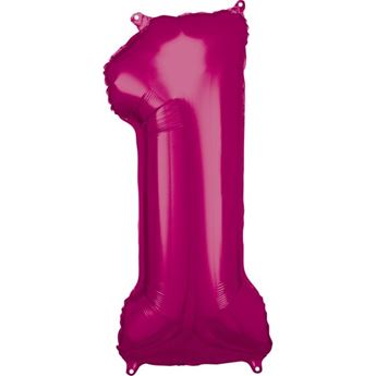 Imagen de Globo Número 1 Rosa Gigante (86cm)