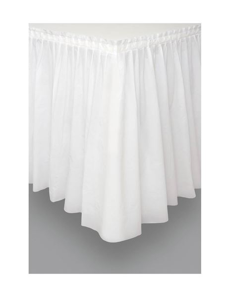 Imagen de Falda de Mesa Blanca plástico (4,27m x 73cm)