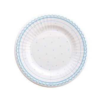 Imagens de Platos Puntos Azules Dulce cartón 21cm (8 unidades)