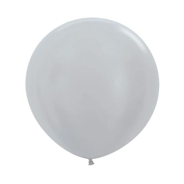Imagen de Globos Plateados Satín 60cm Sempertex R24-481 (10)
