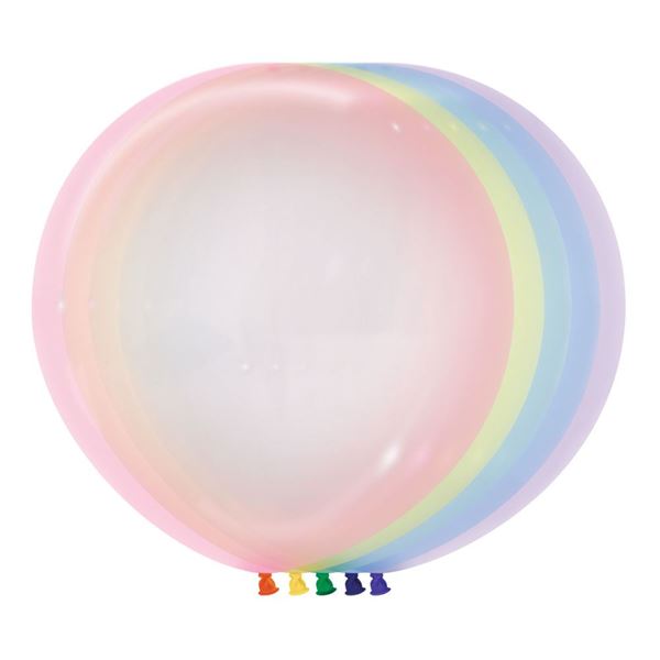 Imagen de Globos Colores Pastel Cristal 60cm Sempertex R24-301 (10)