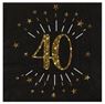 Imagens de Servilletas 40 Cumpleaños Negro/Dorado papel 33cm (10 unidades)