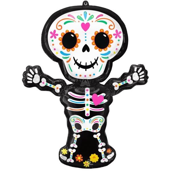 Imagen de Globo Esqueleto Catrina Día de los Muertos (86cm)