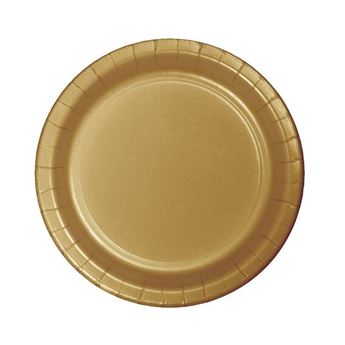 Imagen de Platos Dorados Celebrations cartón 18cm (8 uds.)