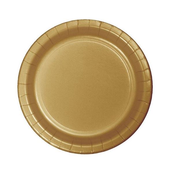 Imagen de Platos Dorados Celebrations cartón 18cm (8 uds.)