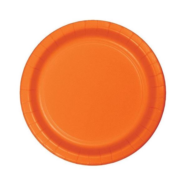 Imagen de Platos Naranja cartón 18cm (8 unidades)