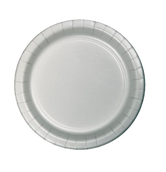 Imagen de Platos Plateados Celebrations cartón 18cm (8 uds.)