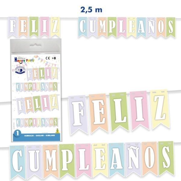 Picture of Guirnalda Feliz Cumpleaños Pastel (2,5m)
