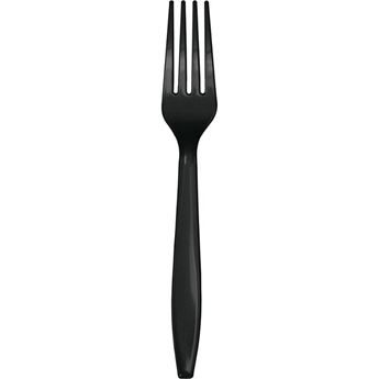 Imagens de Tenedores Negros Premium Reutilizables (24 uds.)