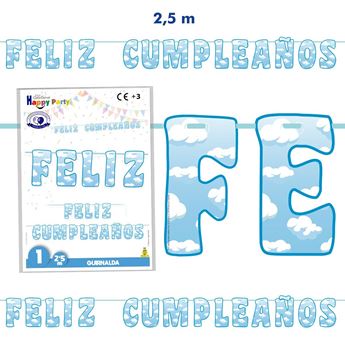Imagen de Guirnalda Feliz Cumpleaños Nubes (2,5m)