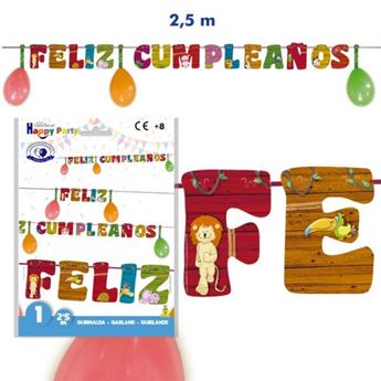 Imagen de Guirnalda Feliz Cumpleaños Animales (2,5m)