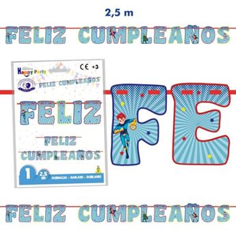 Imagen de Guirnalda Feliz Cumpleaños Super Héroes (2,5m)