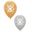 Imagens de Globos Feliz Año Dorado y Plateado Látex (12 unidades)
