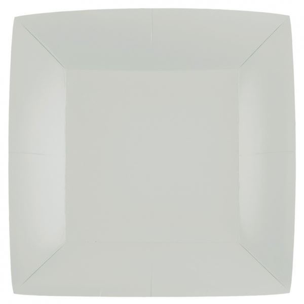 Imagens de Platos Gris Perla Cuadrados cartón 23cm SX (10 uds.)