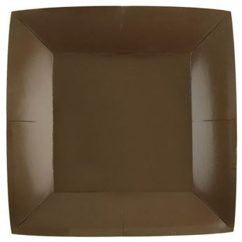 Imagen de Platos Chocolate Cuadrados cartón 23cm SX (10 uds.)