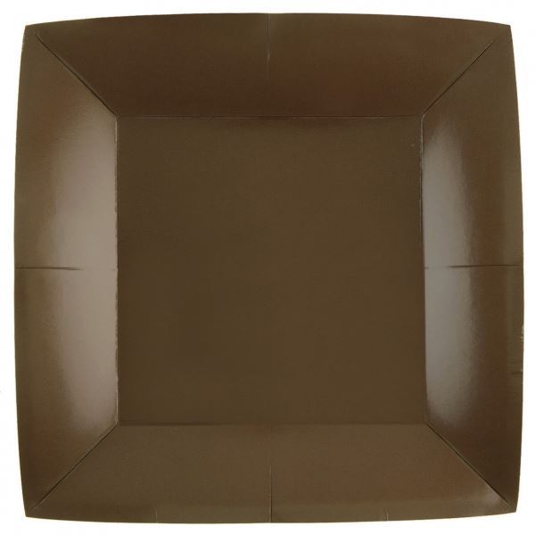 Picture of Platos Chocolate Cuadrados cartón 23cm SX (10 uds.)