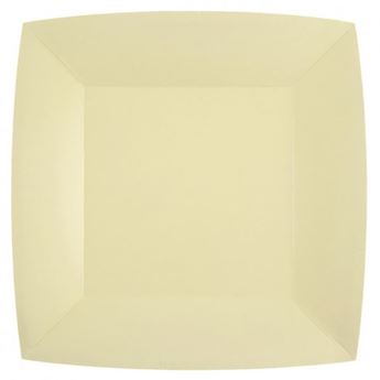 Imagen de Platos Marfil Cuadrados cartón 23cm SX (10 uds.)