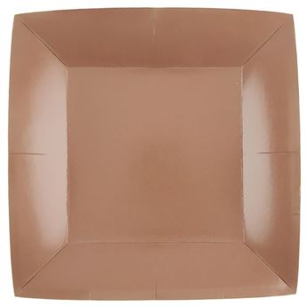 Imagen de Platos Bronce Cuadrados cartón 23cm SX (10 uds.)
