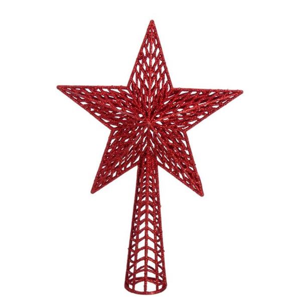 Picture of Estrella Tope Árbol Navideño Rojo (27cm)