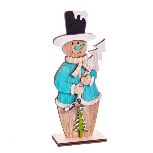 Imagen de Adorno muñeco de nieve madera (16.5cm)
