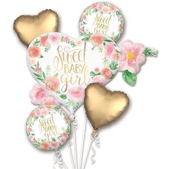 Imagen de Bouquet Globos Floral Baby Satín