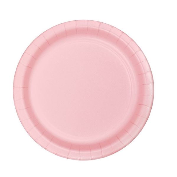 Picture of Platos Rosa Pastel cartón 18cm (8 unidades)
